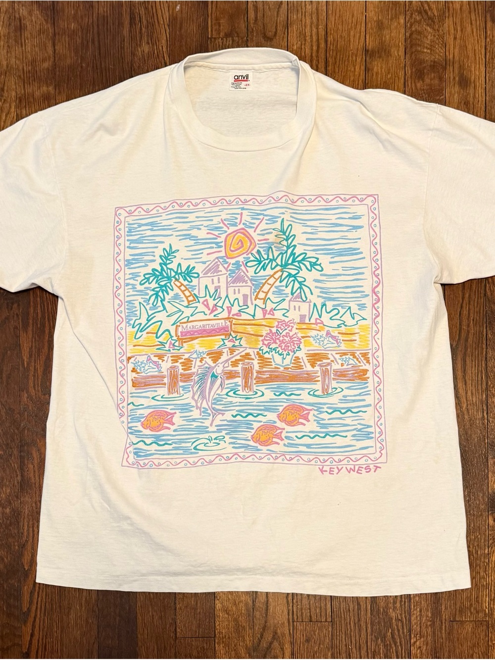 VTG Anvil Margaritaville Key West, FL Single Stitch Graphic Tee